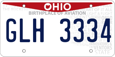 OH license plate GLH3334