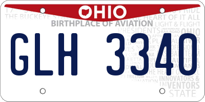 OH license plate GLH3340