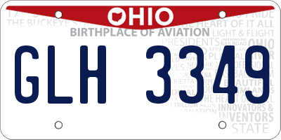 OH license plate GLH3349