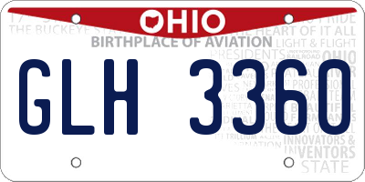 OH license plate GLH3360