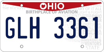 OH license plate GLH3361