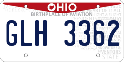 OH license plate GLH3362