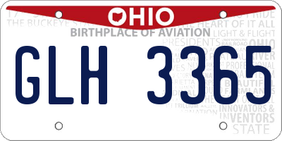 OH license plate GLH3365
