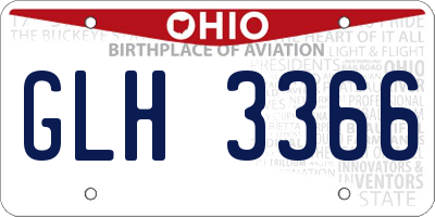 OH license plate GLH3366
