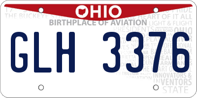 OH license plate GLH3376