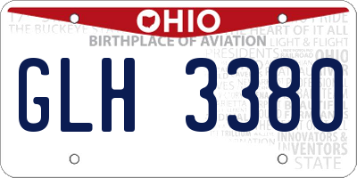OH license plate GLH3380