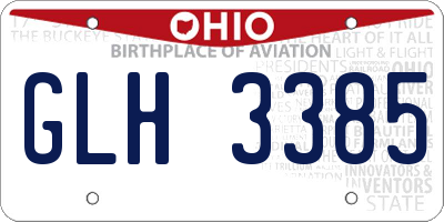OH license plate GLH3385