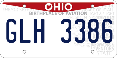 OH license plate GLH3386