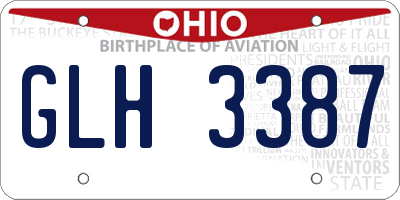 OH license plate GLH3387
