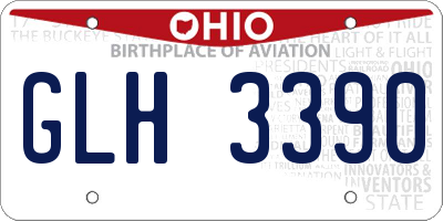 OH license plate GLH3390