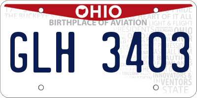 OH license plate GLH3403