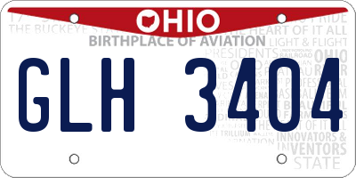 OH license plate GLH3404