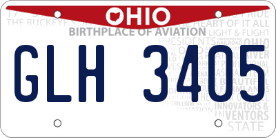 OH license plate GLH3405