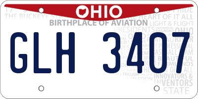 OH license plate GLH3407