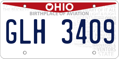 OH license plate GLH3409