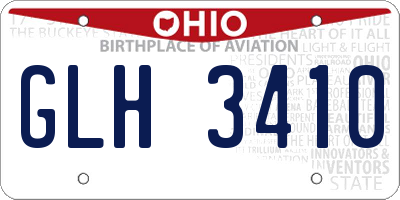OH license plate GLH3410