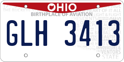 OH license plate GLH3413