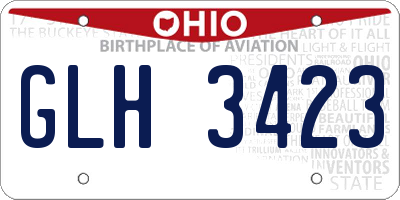 OH license plate GLH3423