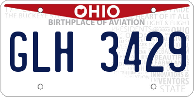 OH license plate GLH3429