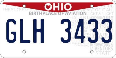 OH license plate GLH3433