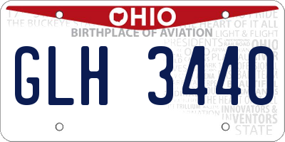 OH license plate GLH3440
