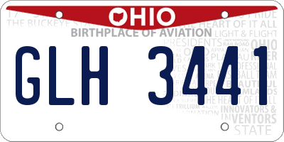OH license plate GLH3441