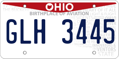 OH license plate GLH3445