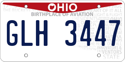 OH license plate GLH3447