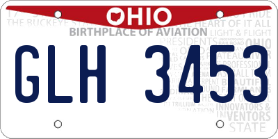 OH license plate GLH3453