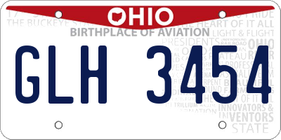 OH license plate GLH3454