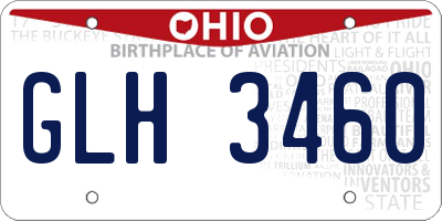 OH license plate GLH3460
