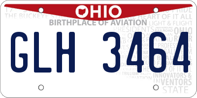 OH license plate GLH3464