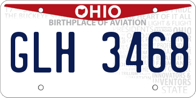 OH license plate GLH3468