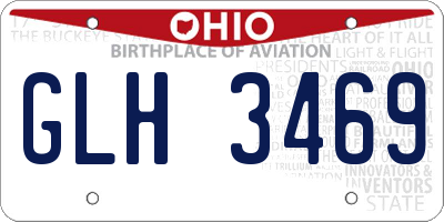 OH license plate GLH3469