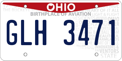 OH license plate GLH3471
