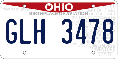 OH license plate GLH3478
