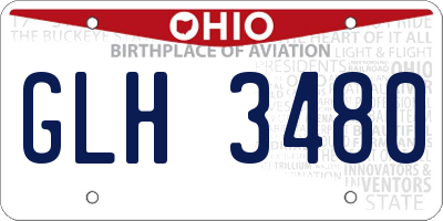 OH license plate GLH3480