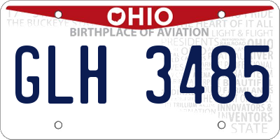OH license plate GLH3485