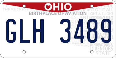 OH license plate GLH3489