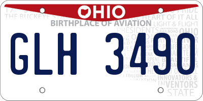 OH license plate GLH3490