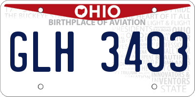 OH license plate GLH3493