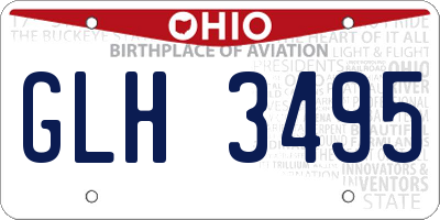 OH license plate GLH3495