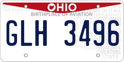OH license plate GLH3496