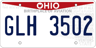 OH license plate GLH3502