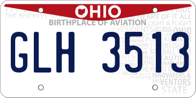 OH license plate GLH3513