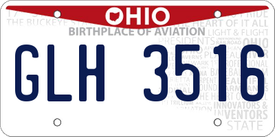 OH license plate GLH3516