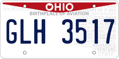 OH license plate GLH3517