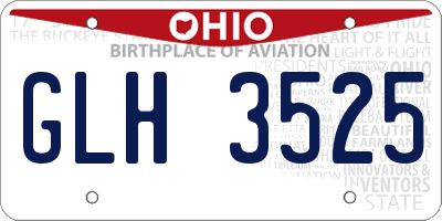 OH license plate GLH3525