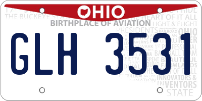 OH license plate GLH3531