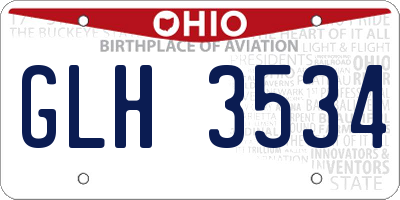 OH license plate GLH3534